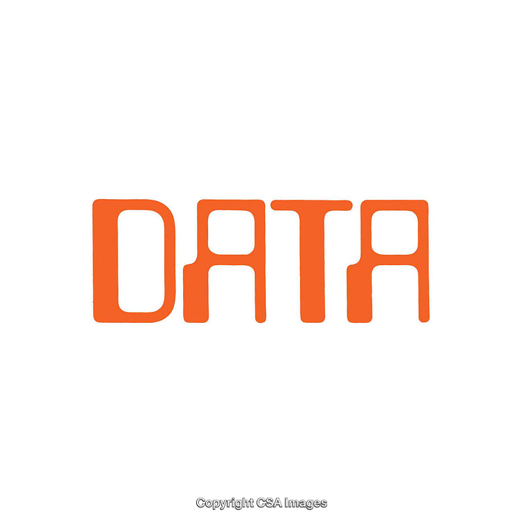 Abstract Orange Text Design Featuring the Word 'Data' on a White Background