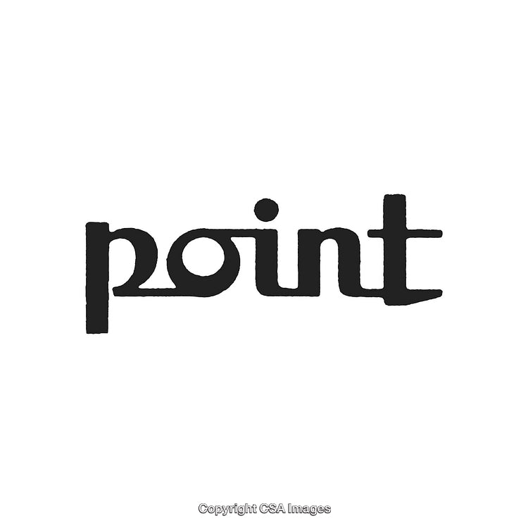 Creative Black Calligraphic Typography Design with the Word Point in Bold Style