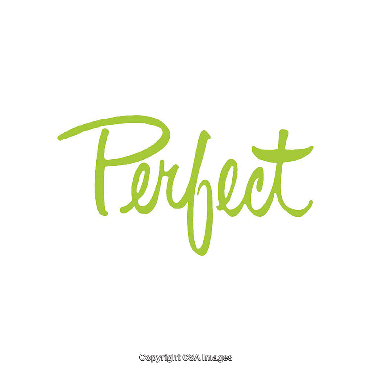 Green Handwritten Perfect Text on a White Background