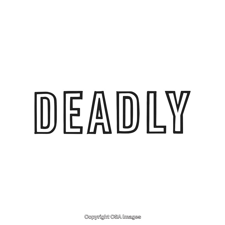 Minimalistic Design Featuring The Word Deadly in Bold Black Text