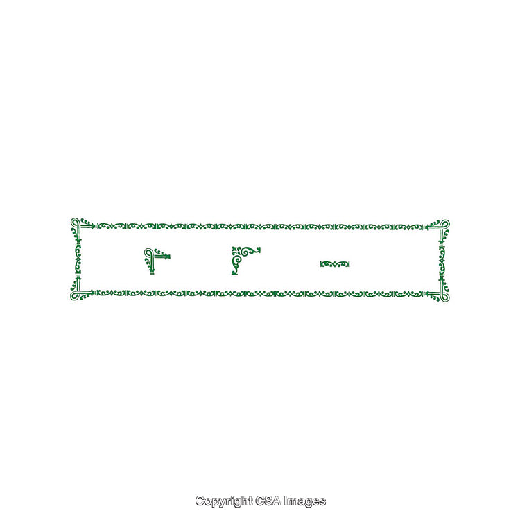 Elegant Green Ornamental Border Design with Artistic Calligraphy Centerpiece