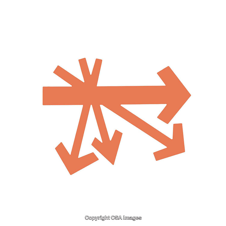 Abstract Orange Arrow Illustration Representing Diversity and Direction