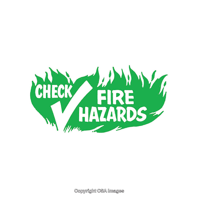Green Vector Design Emphasizing Fire Hazard Checks and Fire Safety Awareness