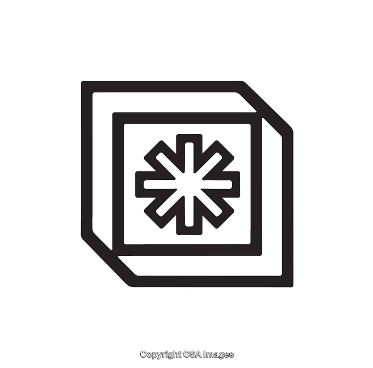 Minimalistic Black and White Icon Design Featuring an Abstract Element