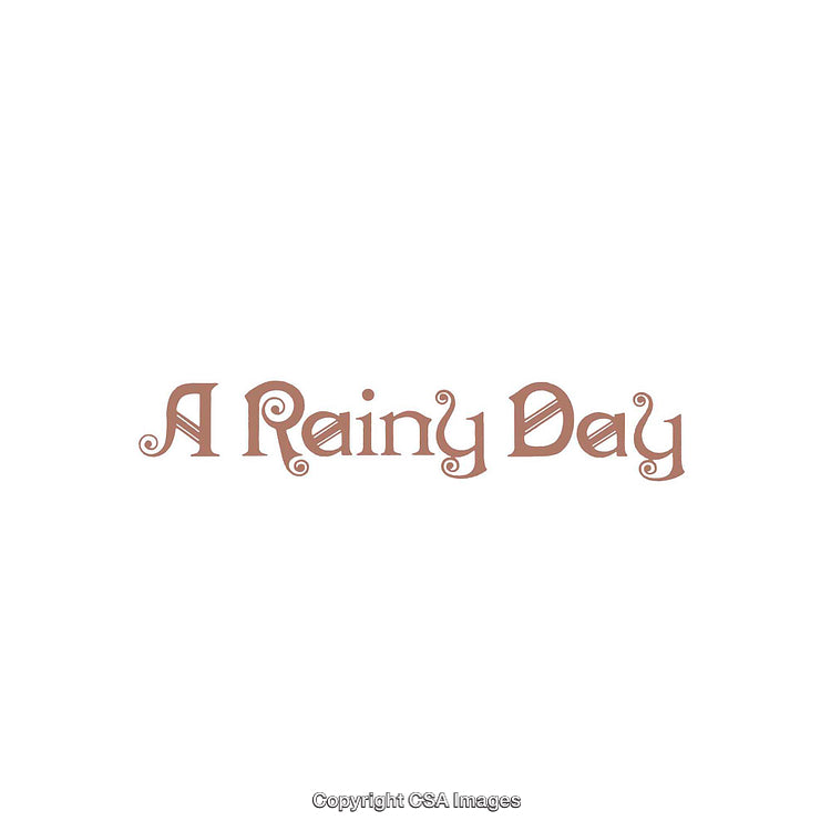 Stylized Text Displaying 'A Rainy Day' with Decorative Letters