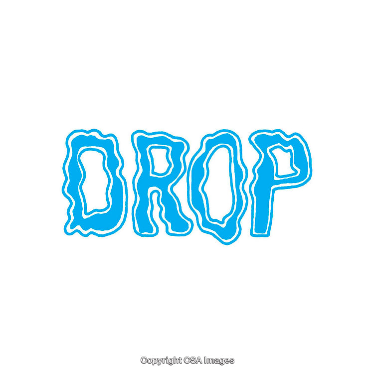 Blue Text Design Featuring the Word Drop in Bold Wavy Font