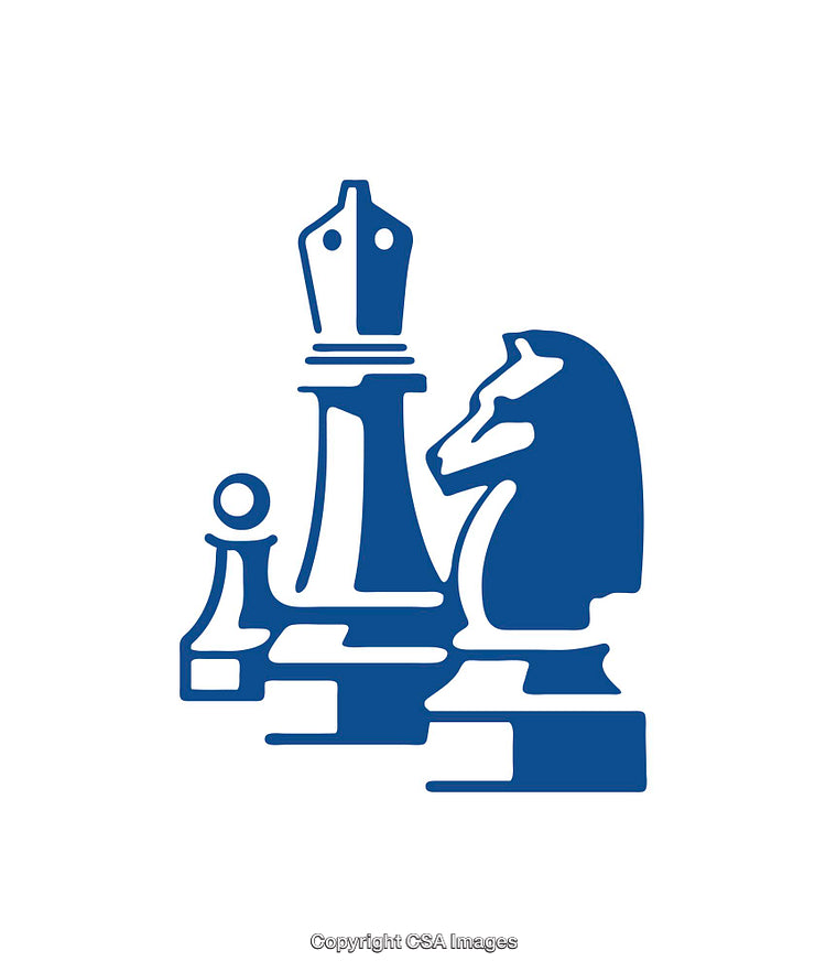 Abstract Chess Piece Icons Representing Strategic Thinking and Planning