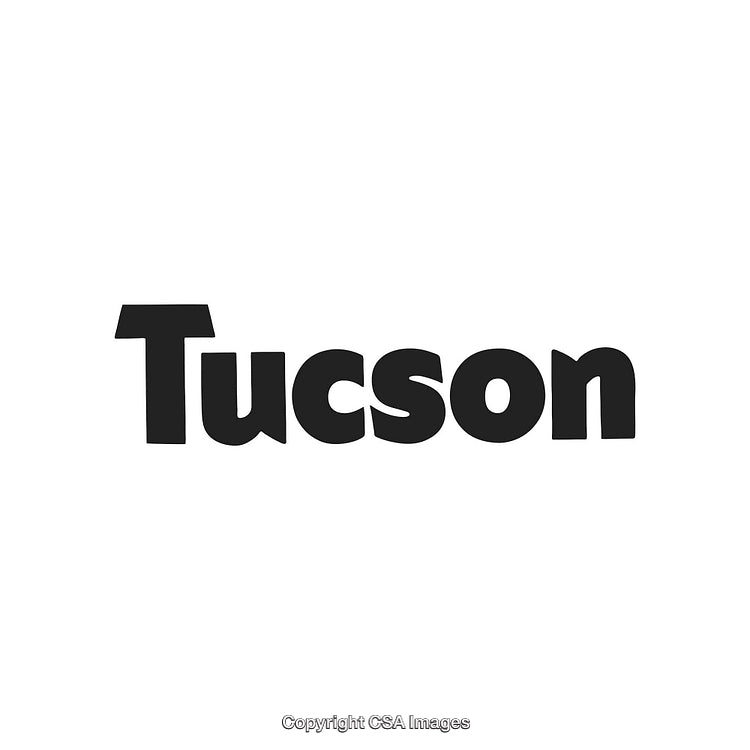 Bold Typography of Tucson Designed in Black on a Clean White Background