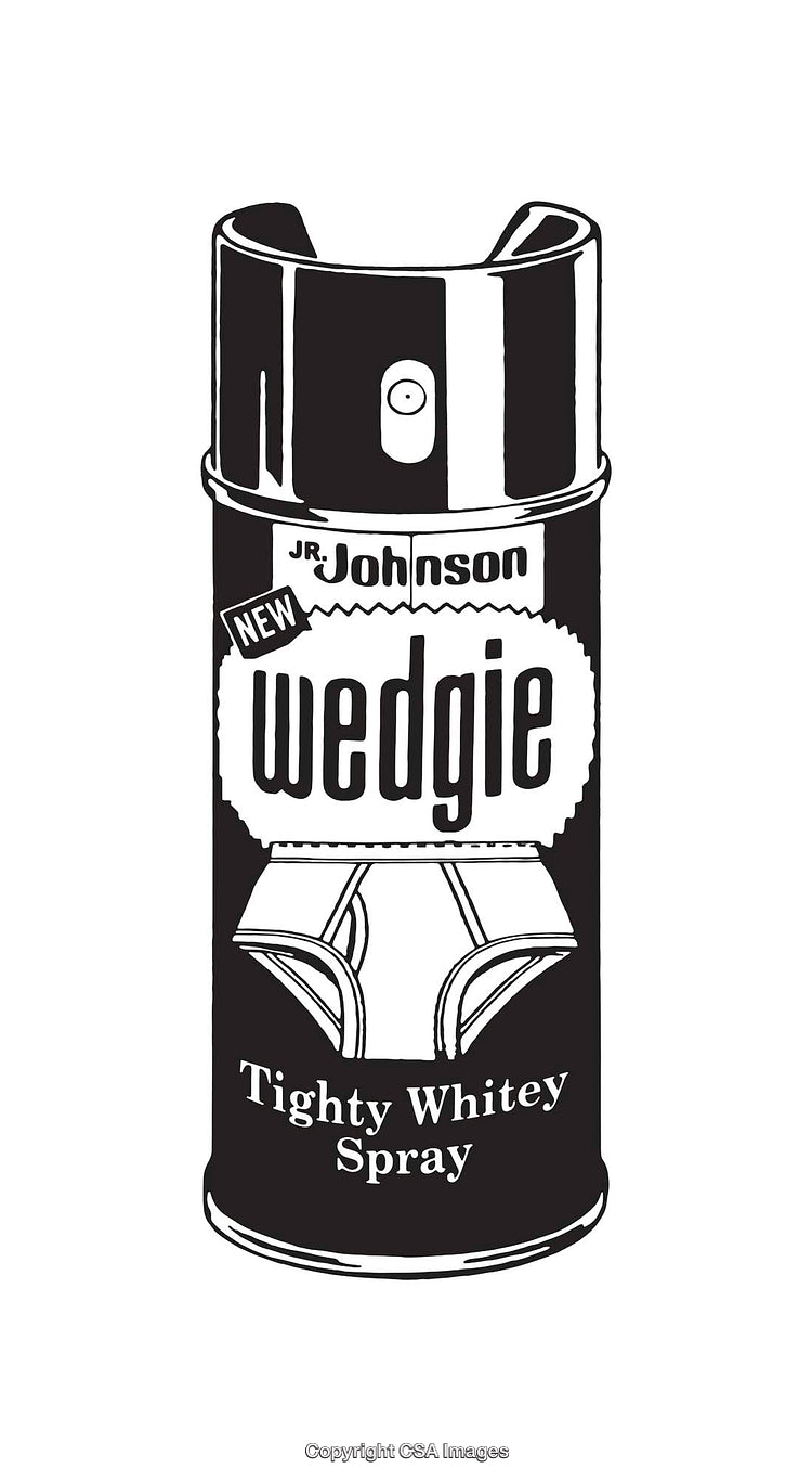 Black and White Line Art of Novelty Spray Can Design