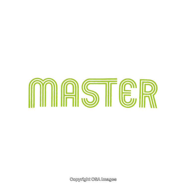 Green Word Master Typography on White Background