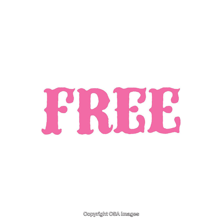 Pink Decorative Typography Featuring the Bold Word 'Free' on White Background
