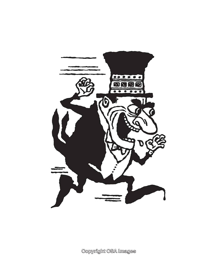 Black and White Illustration of Cartoonish Character in Motion