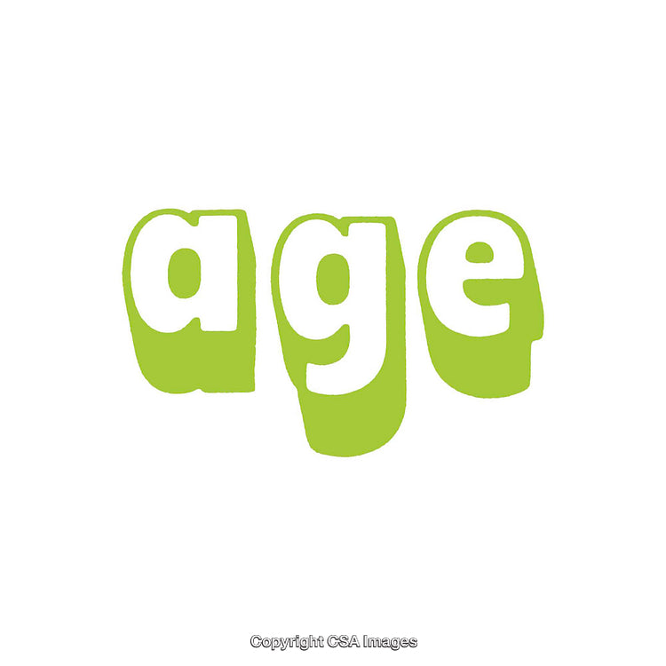 Bright Green Text Displaying the Word 'Age' in a Playful Design