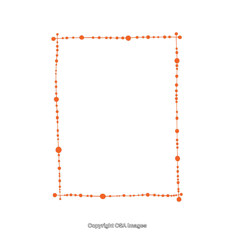 Abstract Orange Dotted Frame on White Background for Creative Design Projects