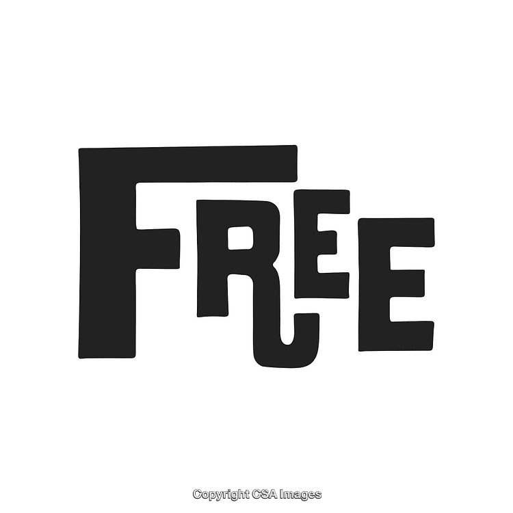 Creative Bold Free Text Graphic on Clean White Background
