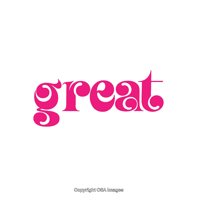 Vibrant Typography Image Featuring the Word 'Great' in Bright Pink Color