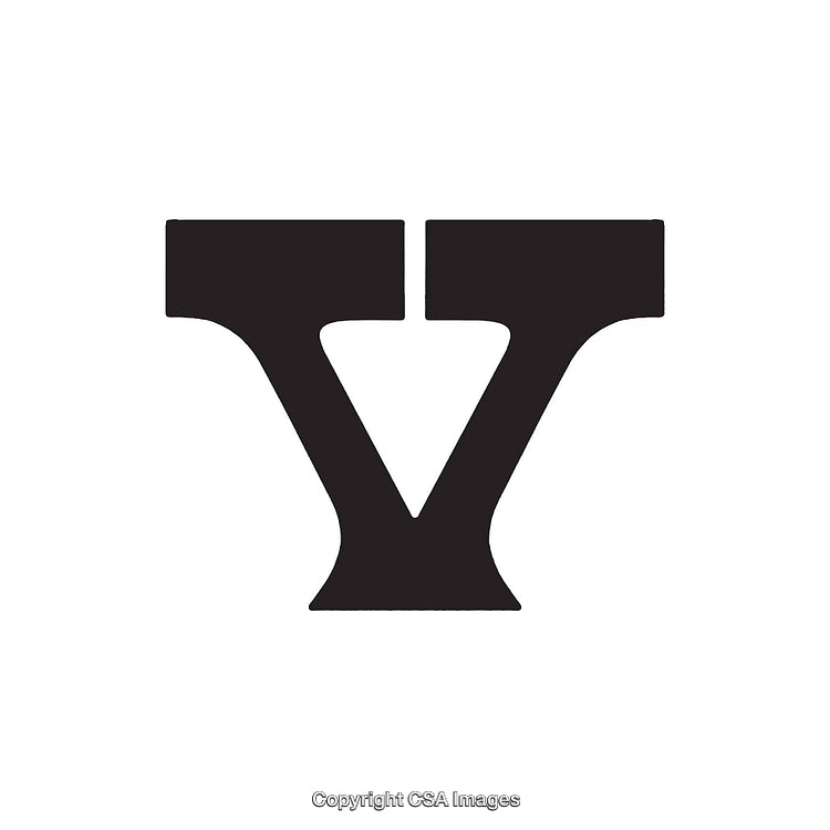 Bold Black Stylized Letter V On White Background