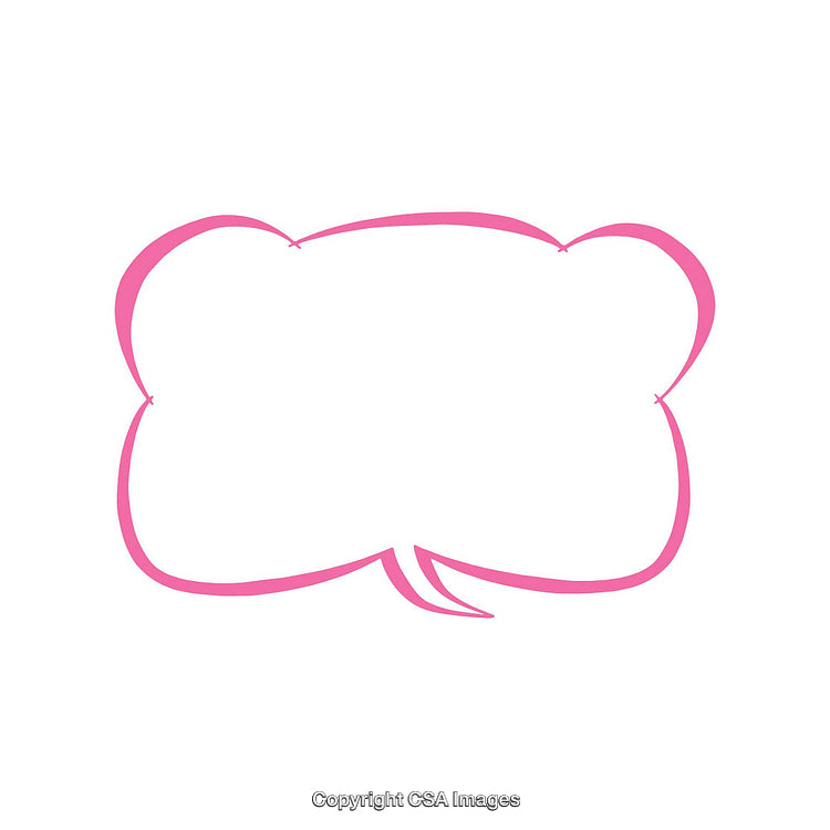 Pink Speech Bubble Frame Illustration for Messages on White Background
