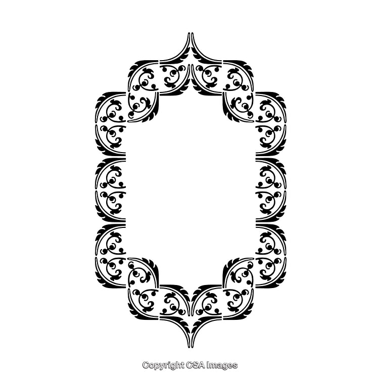 Elegant Ornamental Black-and-White Frame With Decorative Flourishes