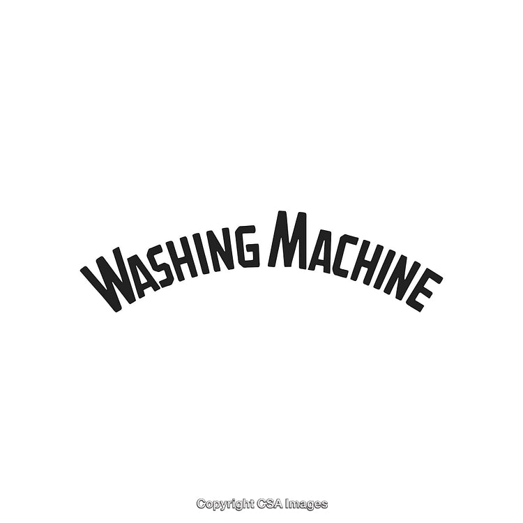 Arched Text Display Featuring the Words 'Washing Machine' on White Background