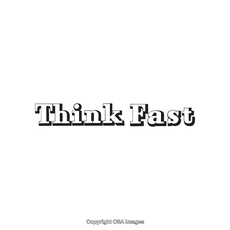 Bold Text Depicting the Words 'Think Fast' with a Minimalist Design