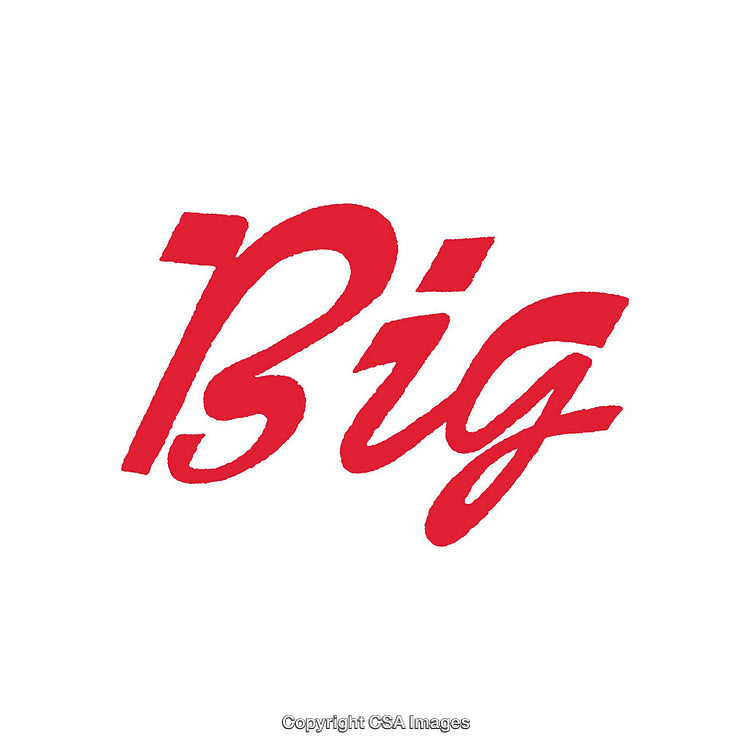 Red Handwritten 'Big' Word on a Clean White Background