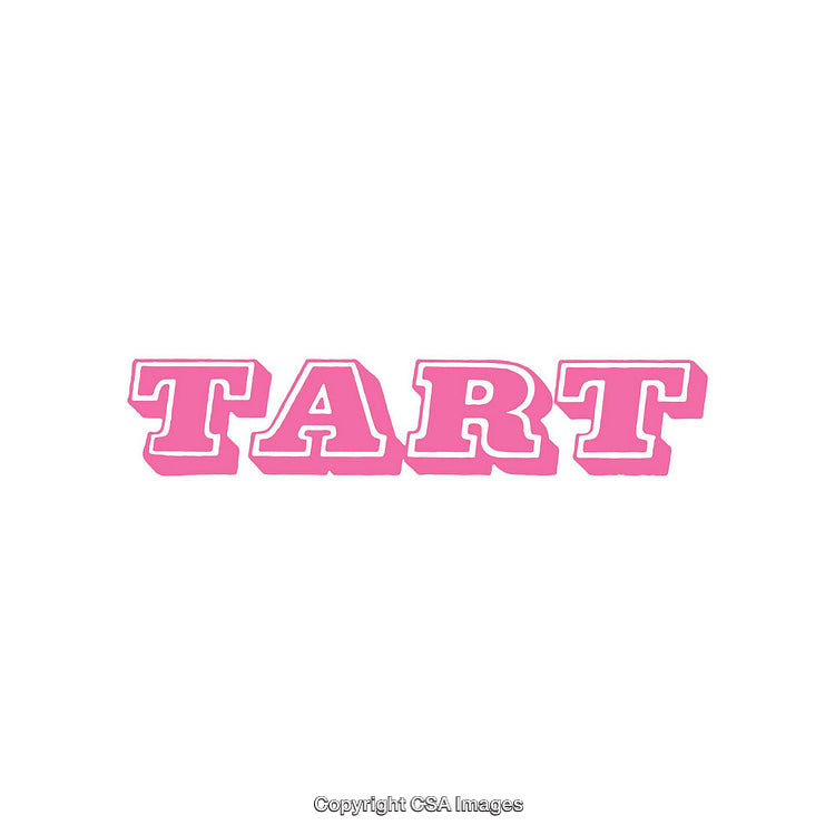Bold Pink Retro Typography on White Background Showcasing the Word 'Tart'
