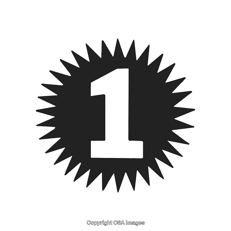 Dynamic Black And White Number One Icon with Textured Background