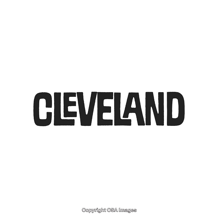 Cleveland City Name Design in Bold Black Text on White Background