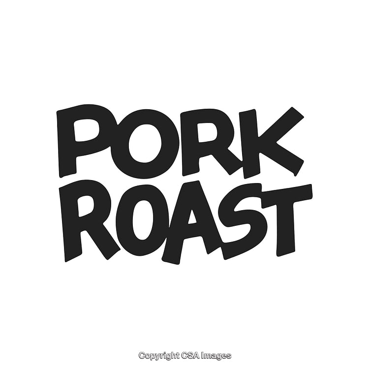 Bold Black Typographic Design Featuring the Words Pork Roast in Creative Font