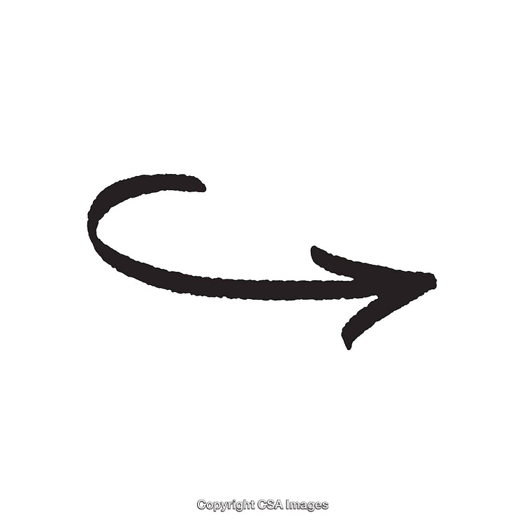 Hand-Drawn Black Curved Arrow on a White Background