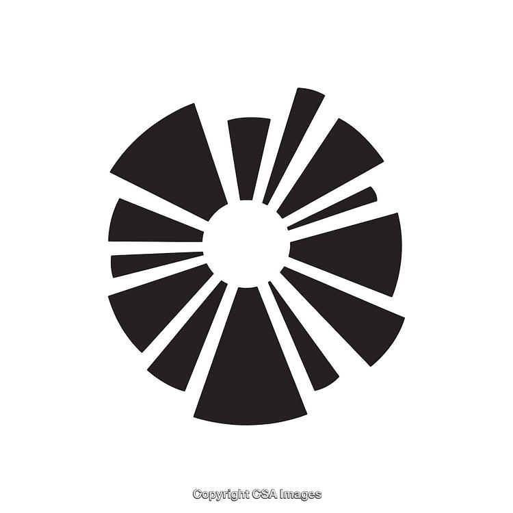 Abstract Radial Black and White Circular Design Icon