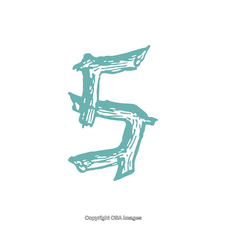 Creative Artistic Depiction of the Number Five in a Wooden Style