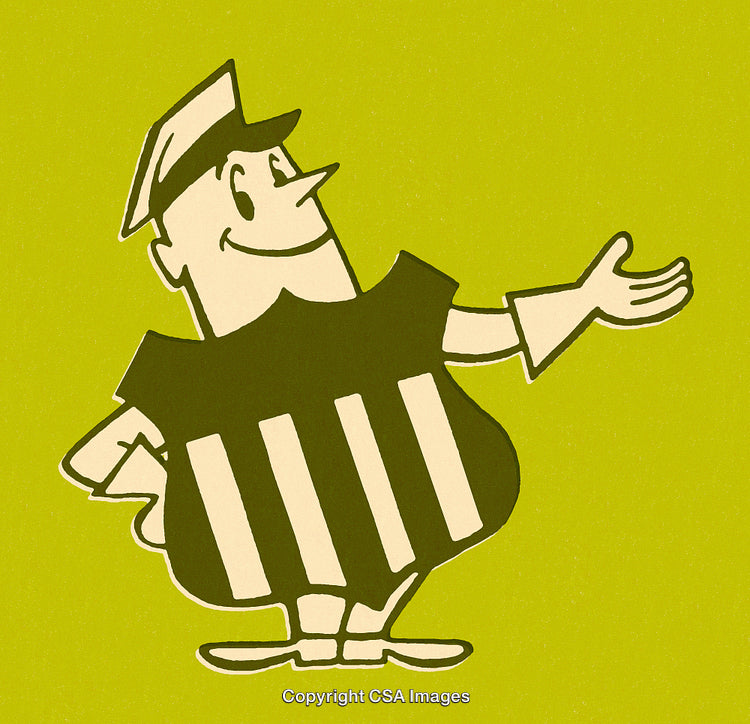 Smiling Cartoon Character Illustration With Stripes And A Vintage Style Design