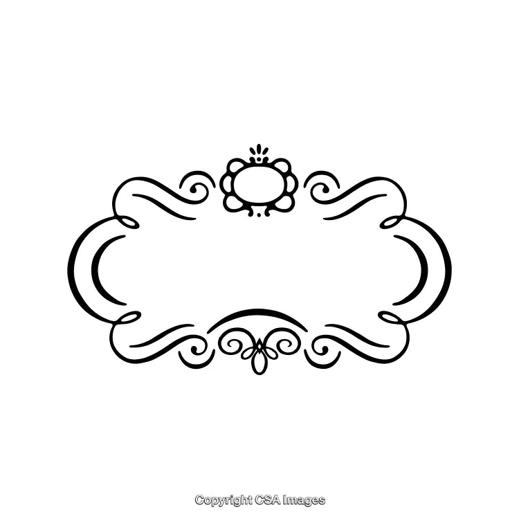 Ornamental Black and White Decorative Frame for Elegant Design Projects