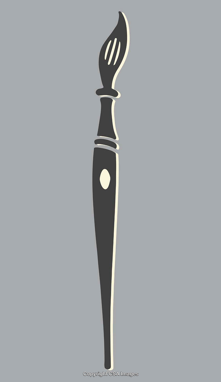 Elegant Paintbrush Line Art Illustration on a Grey Background
