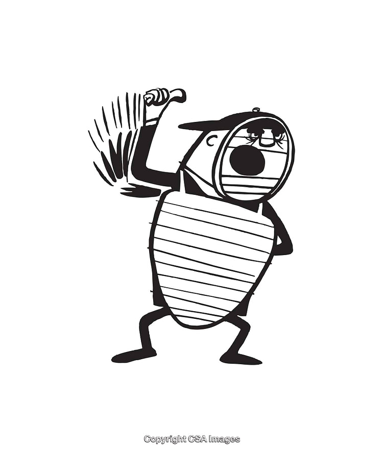 Cartoon Illustration of a Singing Insect in Retro Style