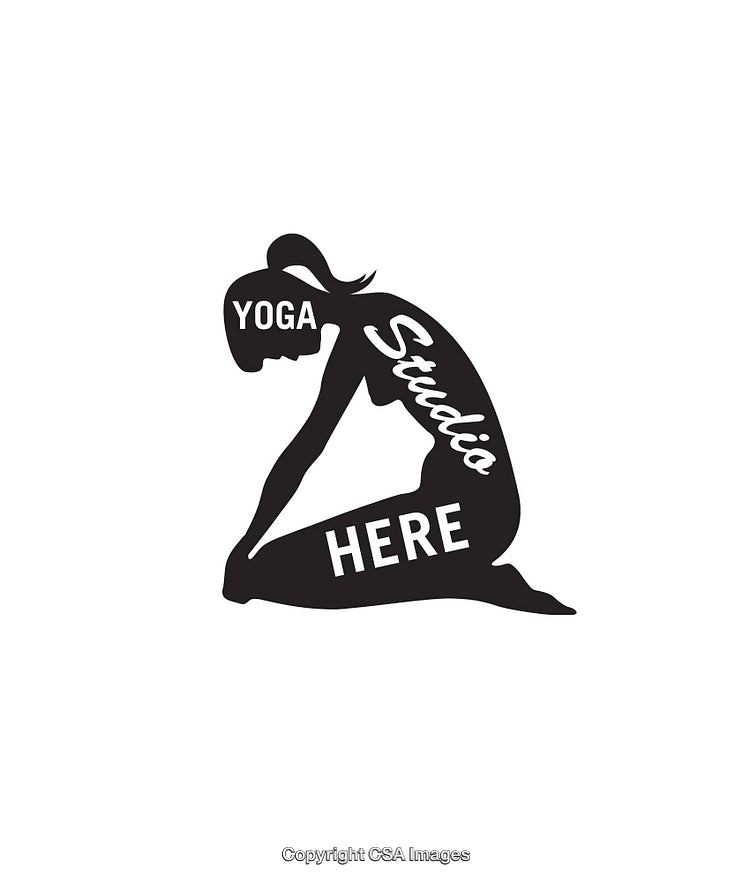 Silhouette of a Person in Yoga Pose With Text Elements