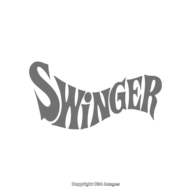 Retro Gray Typography Design Displaying the Word Swinger on a White Background