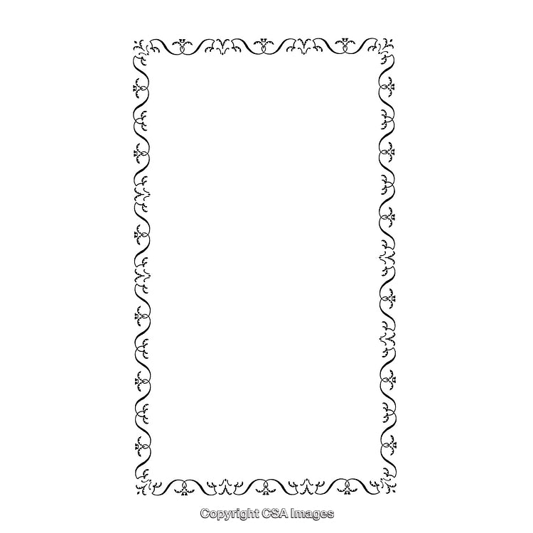 Elegant Black and White Frame with Ornamental Floral Border