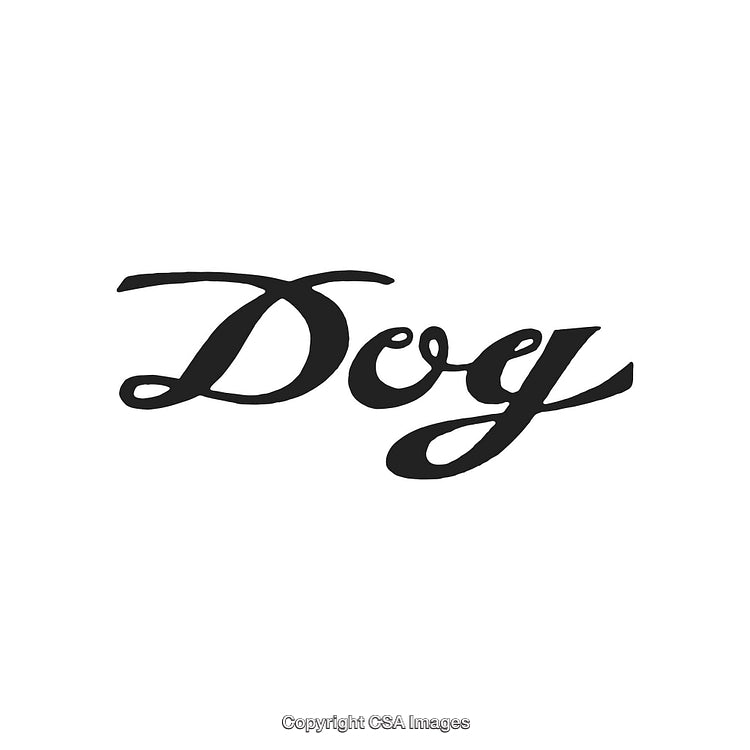 Stylized Calligraphy Depicting the Word 'Dog' in Elegant Script Design