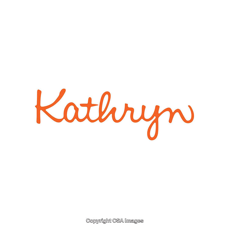 Orange Handwritten Script Spelling a Name on a Clean White Background