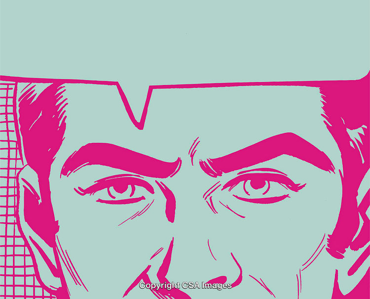 Pop Art Inspired Portrait of a Man With Expressive Gaze and Themes