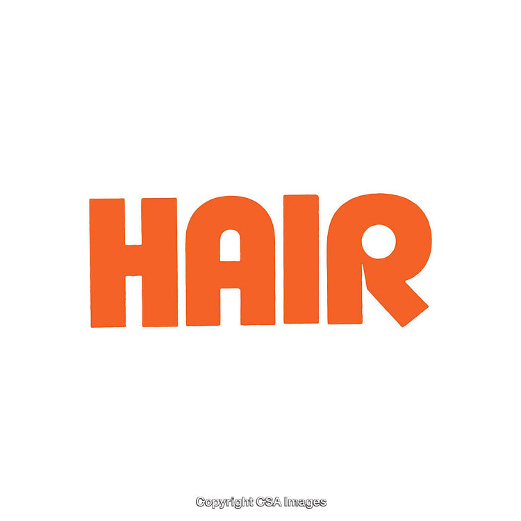 Bold Orange Hair Typography Isolated on White Background