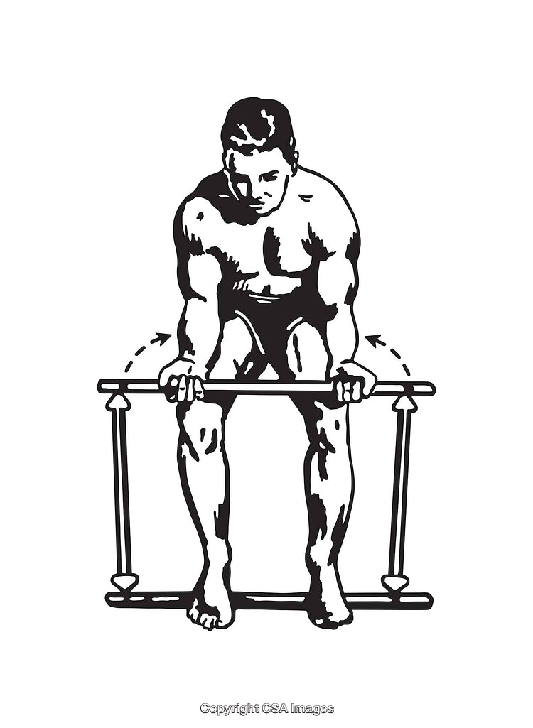 Black and White Illustration of Fitness Barbell Exercise Pose