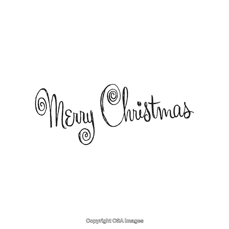 Handwritten Merry Christmas Greeting with Swirling Elegant Typography Style