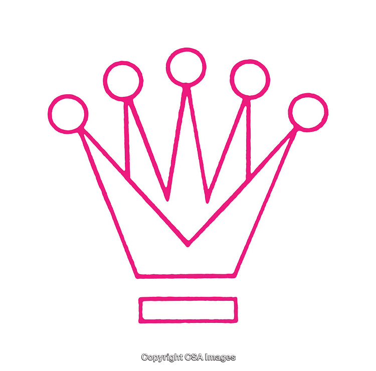 Simple Pink Crown Icon with Bold Minimalist Design Elements