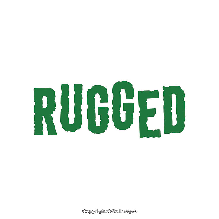 Rugged Green Text on Minimalist Clean White Background