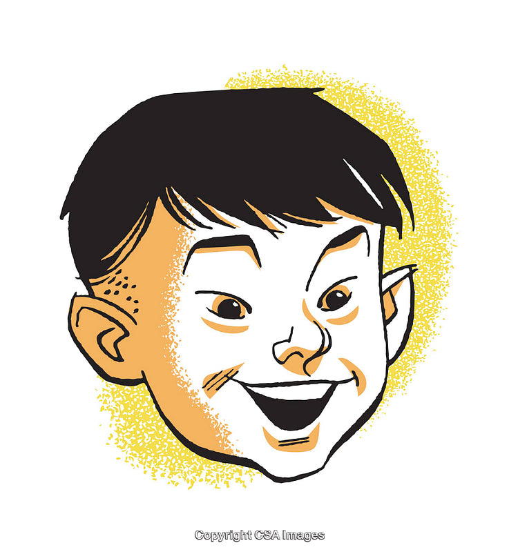 Bright Cartoon Illustration of Happy Smiling Face with Playful Expression