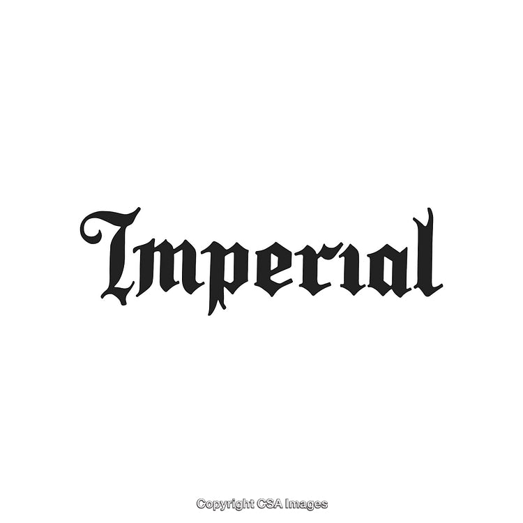 Elegant Black Lettering of the Word 'Imperial' in Bold Gothic Style